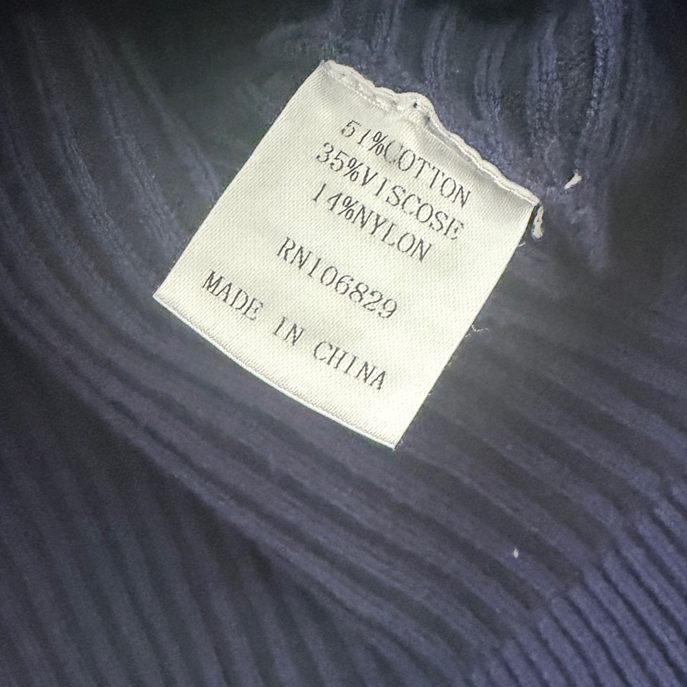 Nancy Yang Navy Ribbed Button-Up Cardigan - Picture 6 of 11